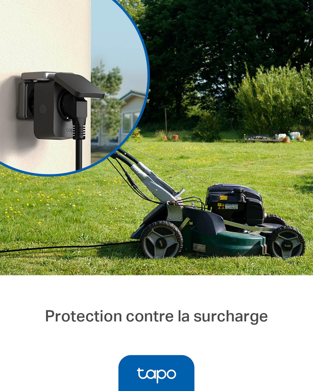 Tapo Prise Connectée Extérieure WiFi Matter, Prise Programmable Extérieure 16A IP54 Étanche, Suivi Consommation Énergie, Commande Vocale/à Distance, Compatible Home Kit, Alexa, Google Home Tapo P410M