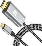 USB C to HDMI Cable, USB Type-C to HDMI Cable Thunderbolt 4/3 Port 4K for iPhone 15/16 Serials,New MacBook/pro iPad Pro 2018 iMac Chromebook Pixel Dell XPS 13/15 Galaxy S8/S9 S8/S9 Plus Note8 (6ft)