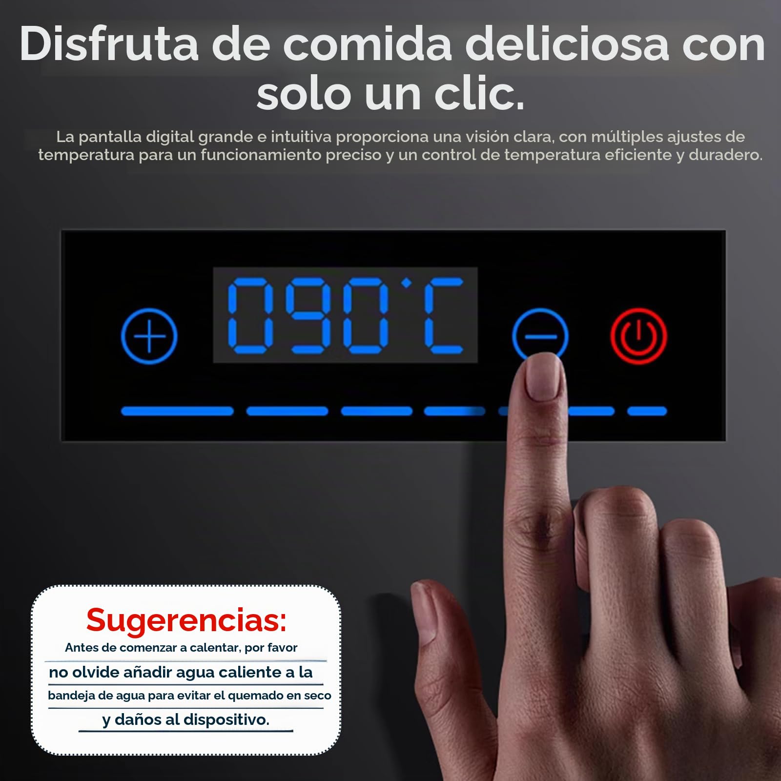9L Chafing Dish Electrico para Buffet, Profesional Calentador de Comida Buffet Eléctrico para Buffet, Acero Inoxidable Calentador de Buffet Eléctrico para Catering y Fiestas(B,1/3 Pan)