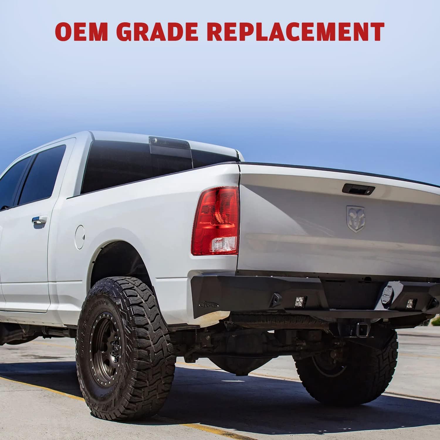 HAKA TOUGH Tail Lights for 2009-2018 Dodge Ram 1500 2500 3500 Accessories, Pickup Truck Taillight OE Style Rear Tail Light with Bulb for Dodge Ram 1500 Accessories Brake Light, Red Lens.