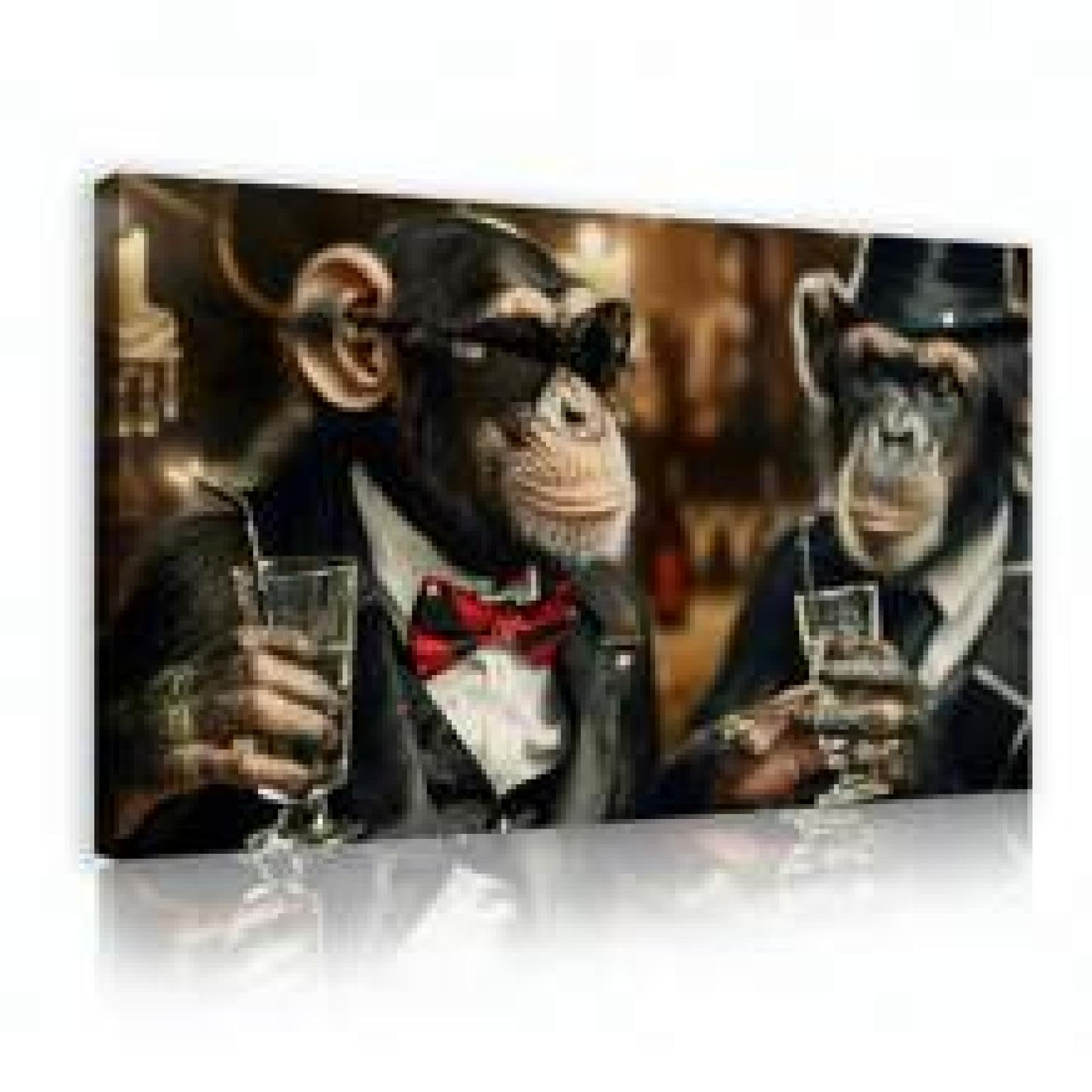 Impression sur toile de singe haute définition avec cadre chic - 5