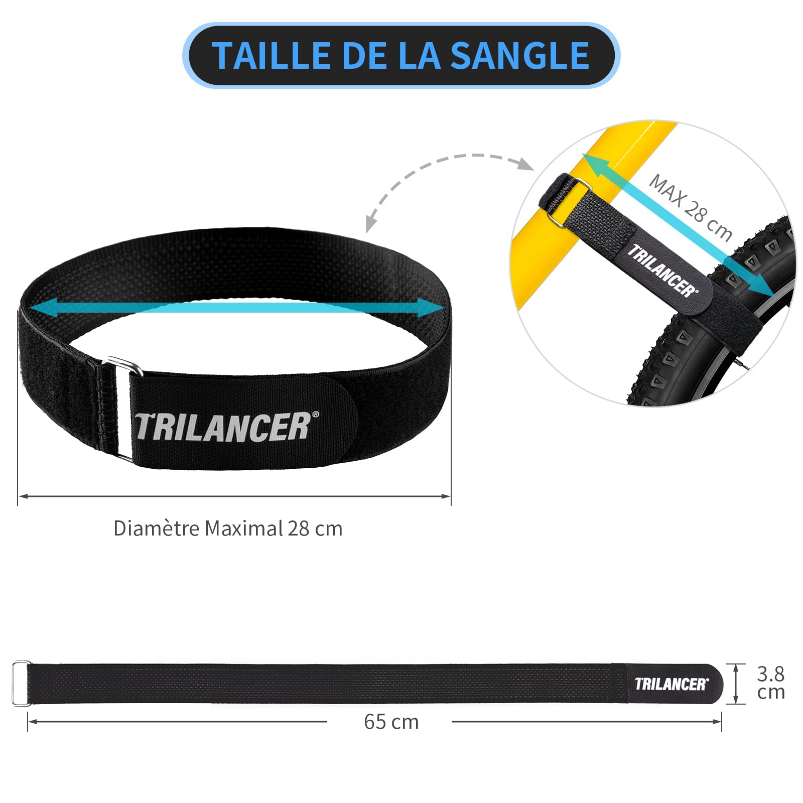 Peruzzo Paire de sangles caoutchouc pour fixation porte vélo