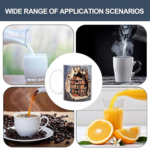 Miniatura 7 de Regalos para amantes de los libros, tazas de café de cerámica 3D con agujero de pared, estantería creativa 3D impresa, tazas de café de cerámica,