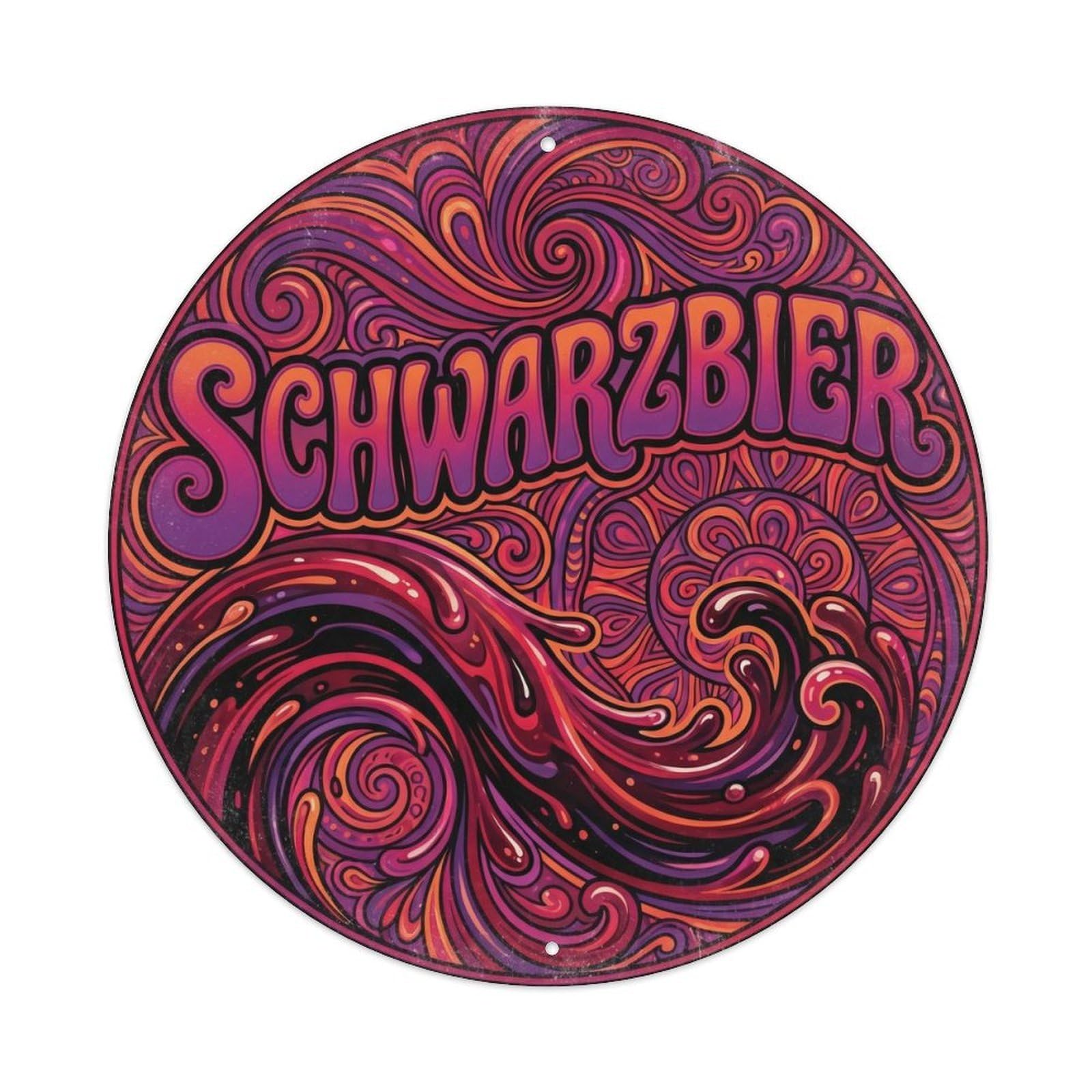 Schwarzbier German Brewery Culture Keg Tap Traditional Metal Tin Sign