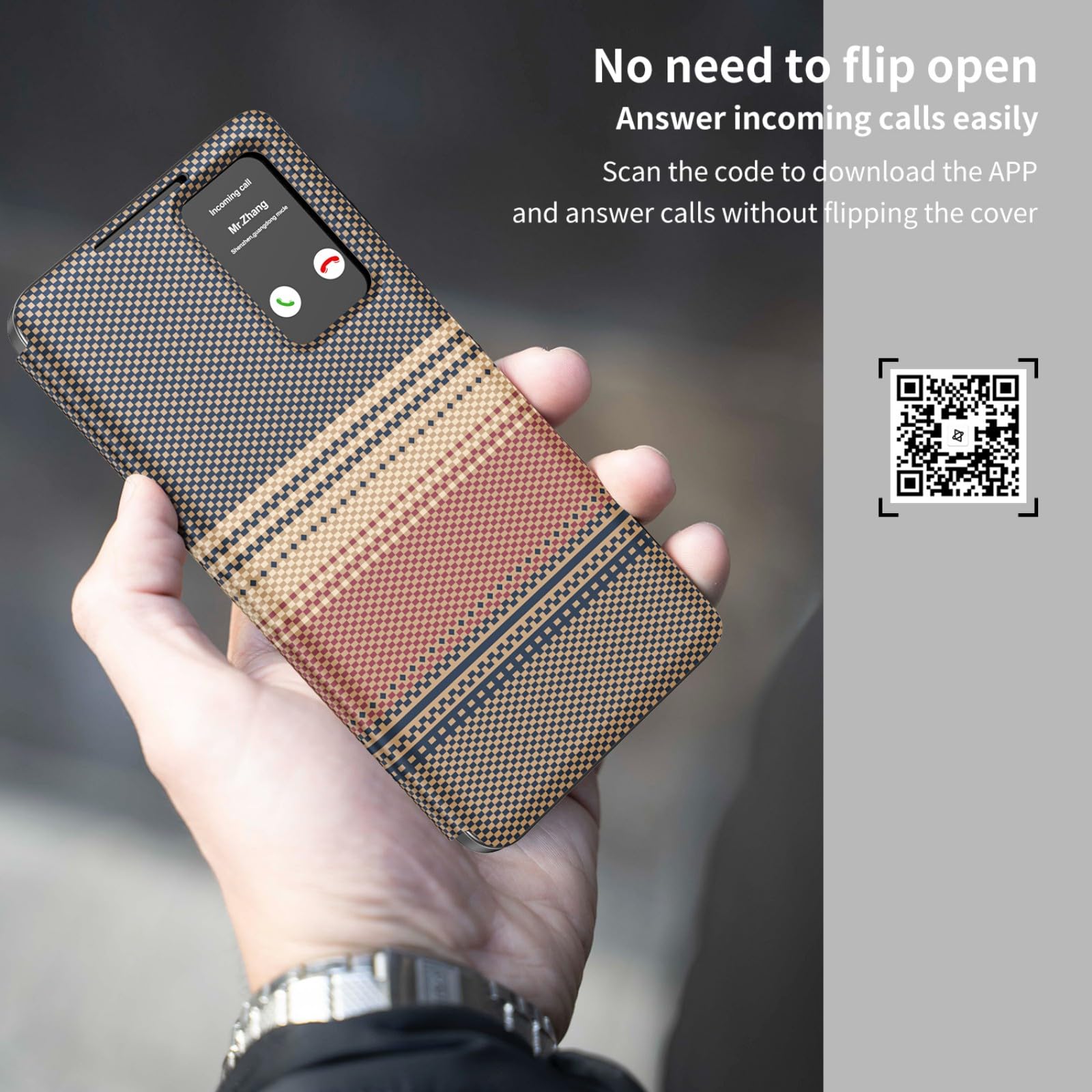 Smart View Flip Funda para Galaxy S26 FE Wallet Case(Marrón)