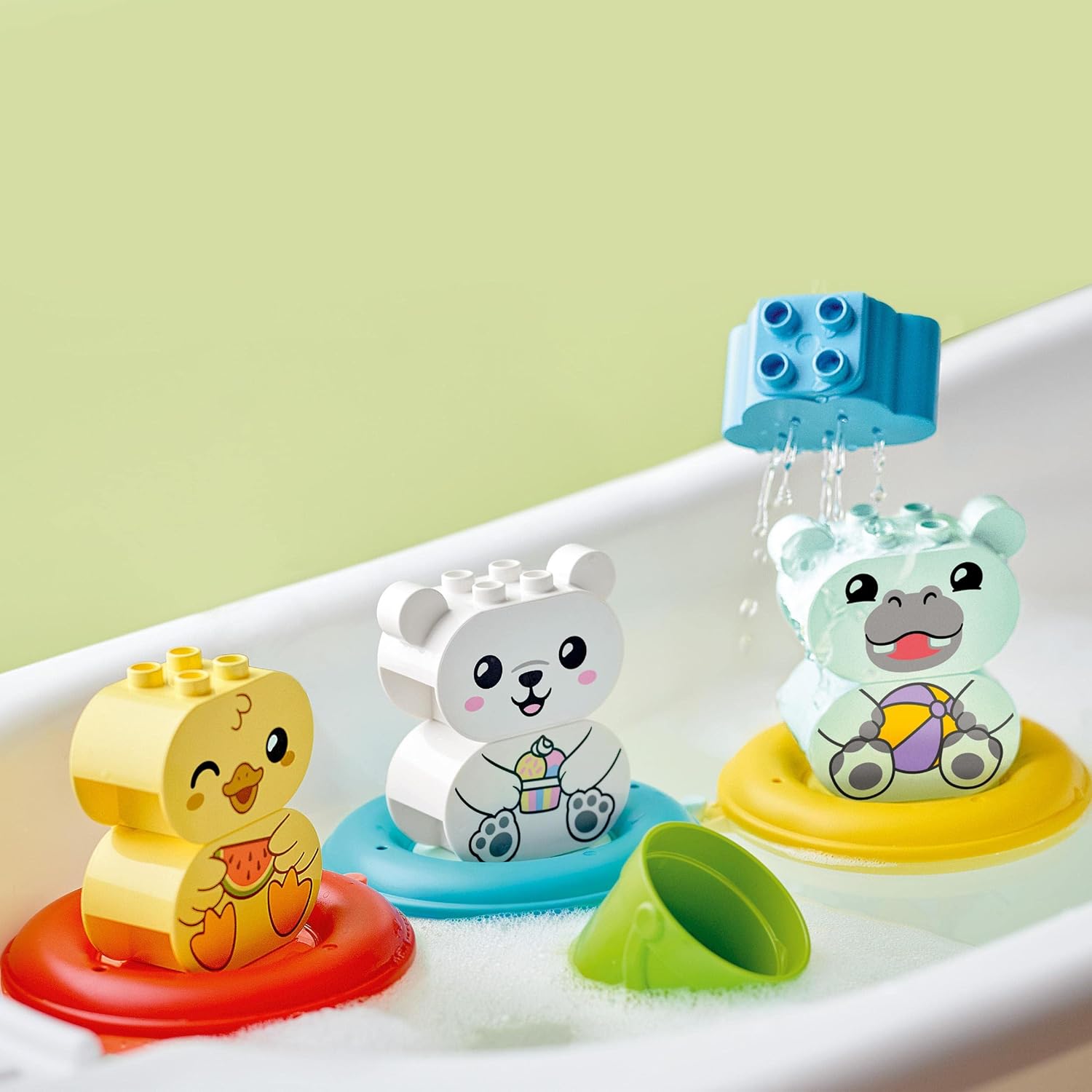 LEGO DUPLO 10965 - Bath Time Fun, Floating Animal Train Bathtub Water Toy for Babies and Toddlers 1.5-3 Years Old with Duck, Hippo, and Polar Bear, Easy to Clean, Great Tub Float Toy for Kids