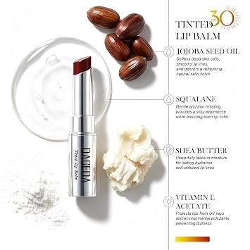 DAGEDA Tinted Lip Balm with SPF 30, Moisturizing Lip Sunscreen,Unscented, Shea Butter Jojoba Seed Oil, Smooth and Nourishing Everyday Lips makeup, Black Cherry, 0.11 oz