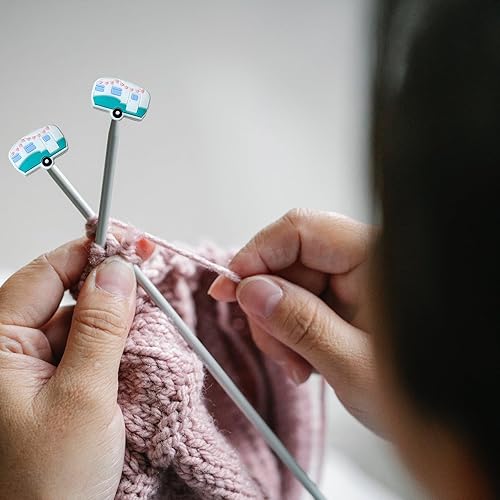 Miniatura 4 de SPANSEE 4 protectores de punto de aguja de tejer con flores, tapones de puntada para agujas de tejer, tapones de aguja, tapas de extremo de aguja de