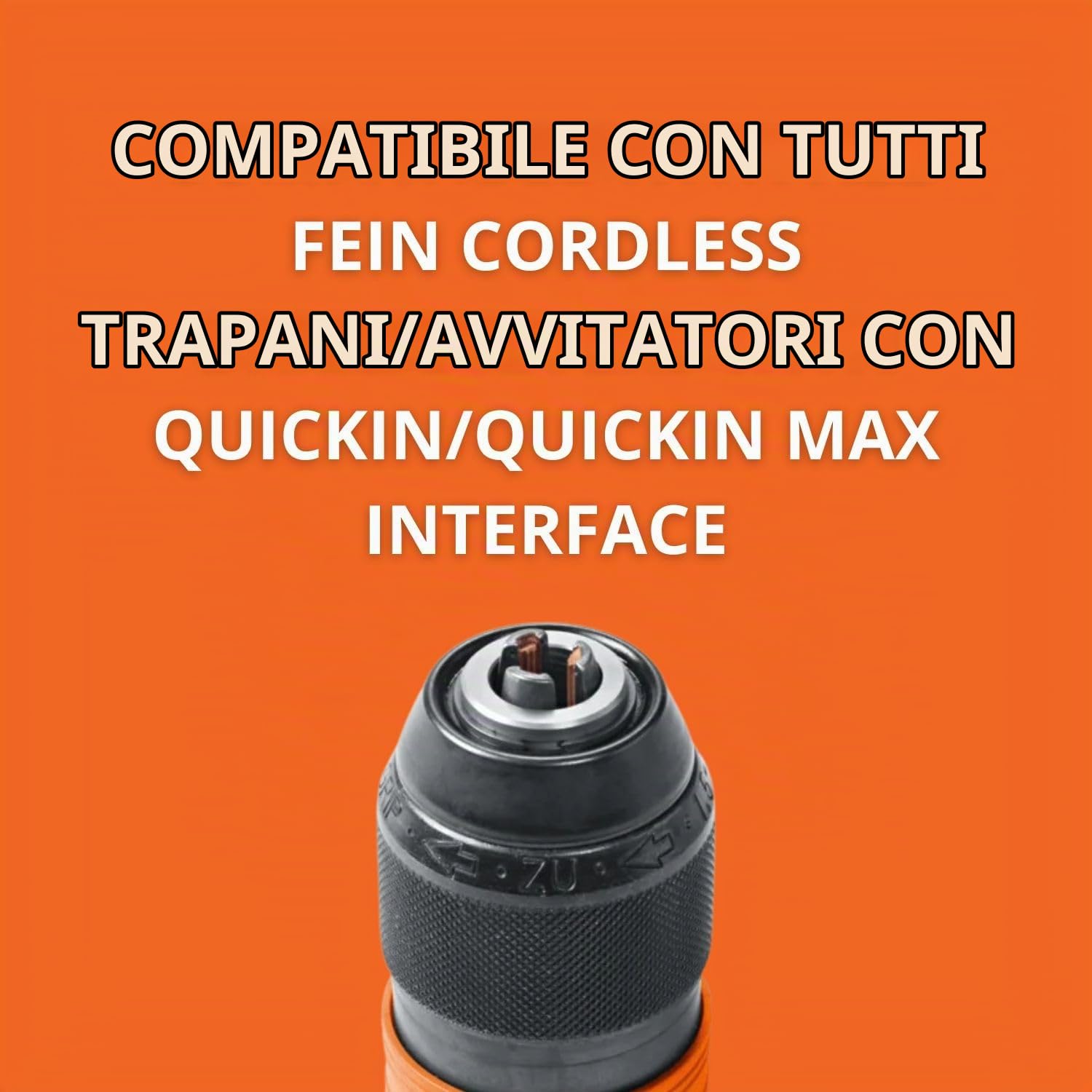 FEIN Mandrino Autoserrante Portapunta per Coppia Massima 120 Nm, in Metallo, per Avvitatori a Batteria con Attacco QuickIN/QuickIN MAX