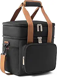 Bolsa Térmica Grande Espaçosa Dois Compartimentos Lancheira Para Marmita, Passeio, Escola, Faculdade, Trabalho Bolsa Para Marmita (Preto)