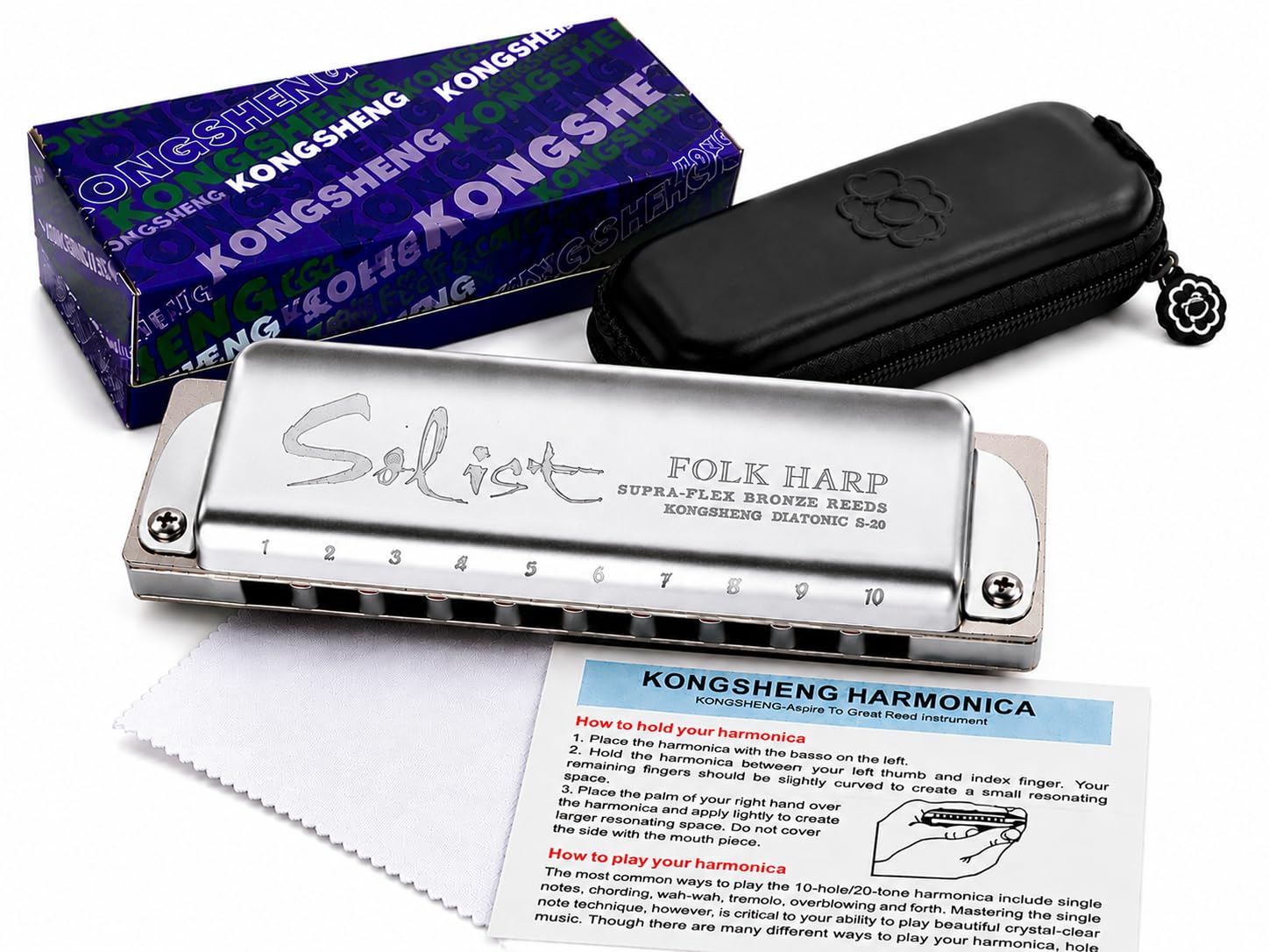 Amazon.com: KONGSHENG Solist 10-Hole Diatonic Blues Harmonica（C