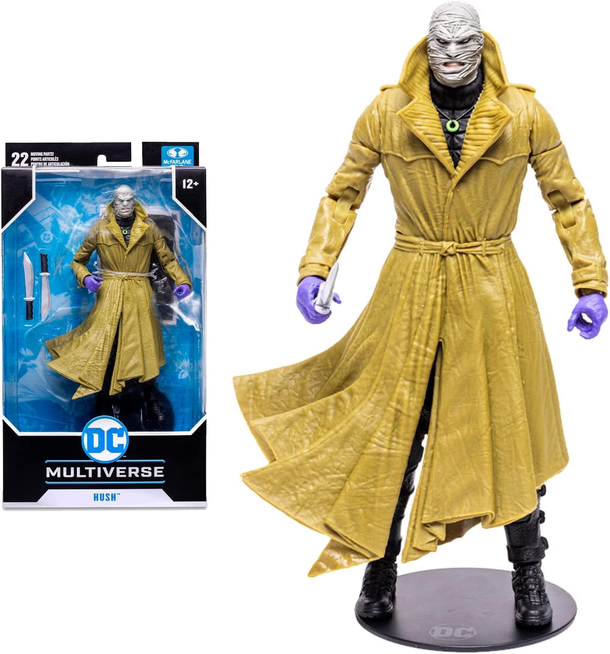 McFarlane Toys, DC Multiverse Hush 7-inch Action Figure, Collectible DC Batman Figure with Unique Collector Character Card - Ages 12+
