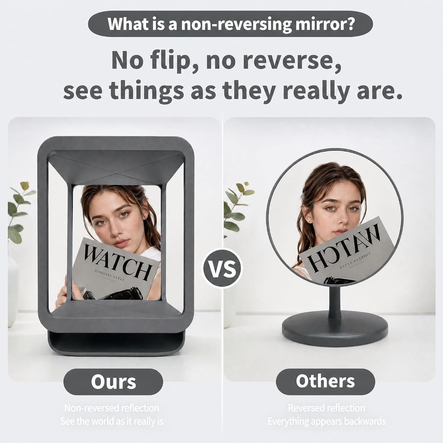 Non Reversing Mirror True Reflection Vanity Mirror