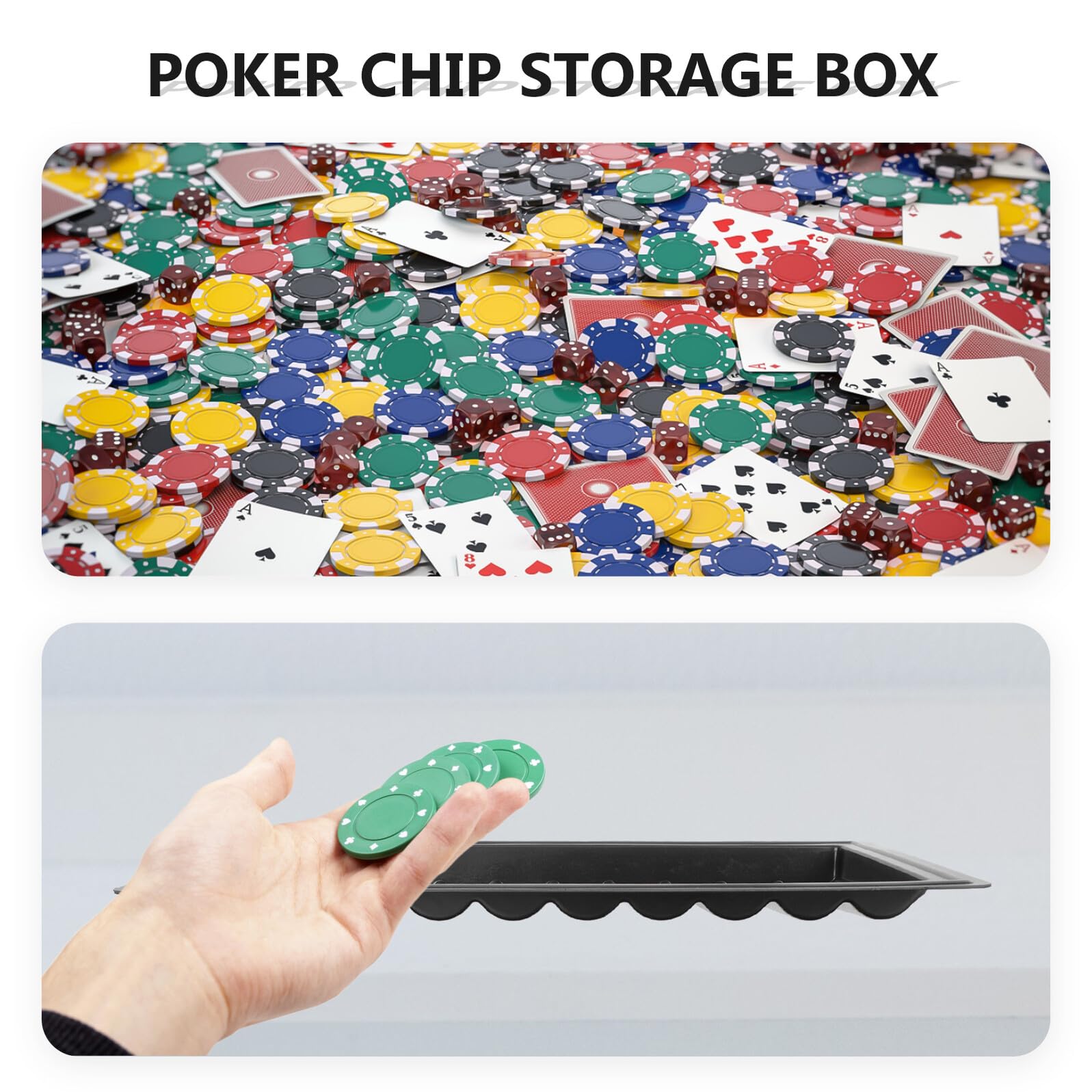 HEMOTON Organizer Na Żetony Pokerowe Tacka Plastikowy Pojemnik 500 Żetonów