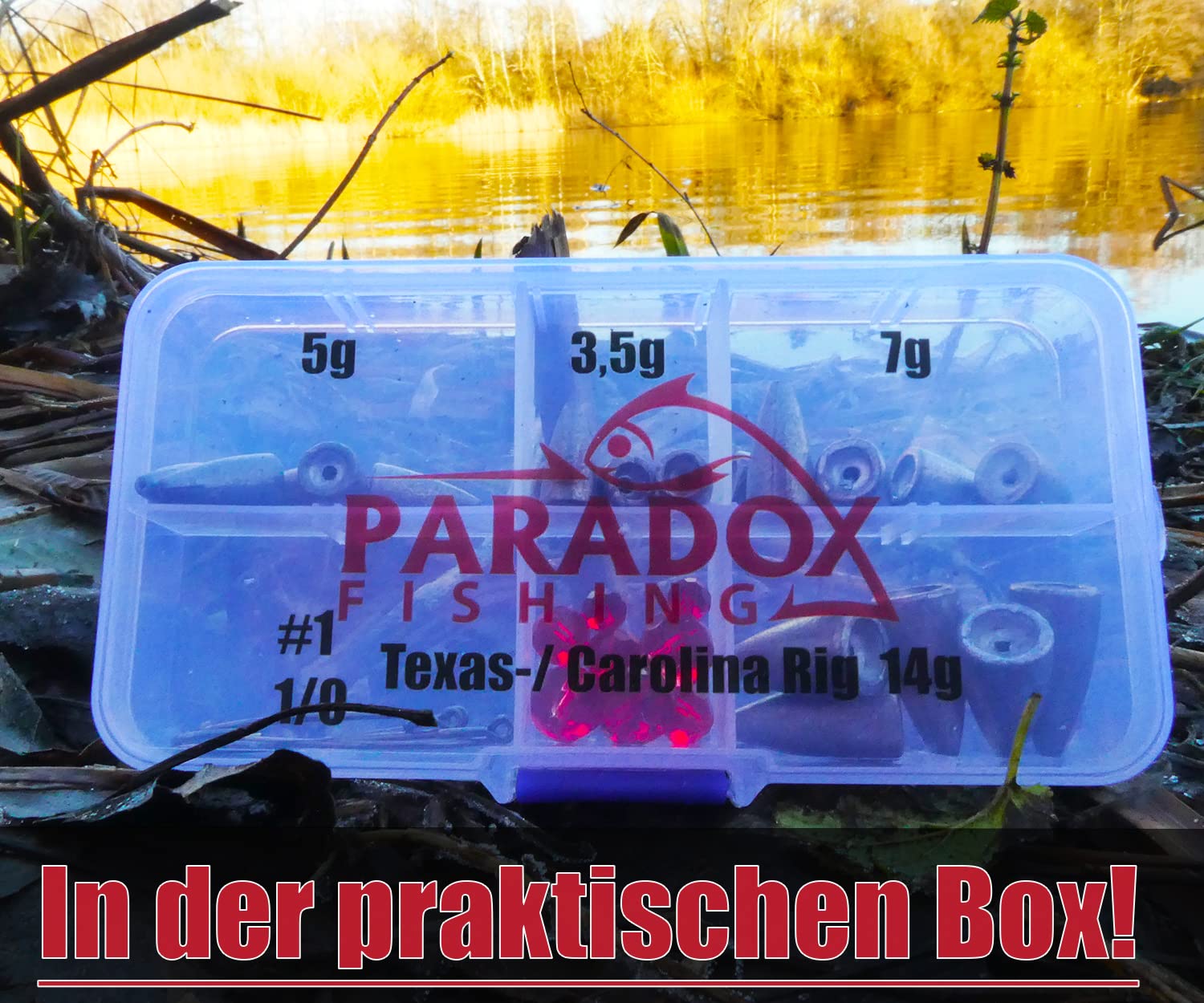 Paradox Fishing Carolina Rig/Texas Rig zestaw 3,5 g - 14 g z hakami offsetowymi i szklanymi koralikami, ołów do wędkowania, akcesoria wędkarskie Cheburaska Dropshot, ołów podstawowy, wędkarstwo