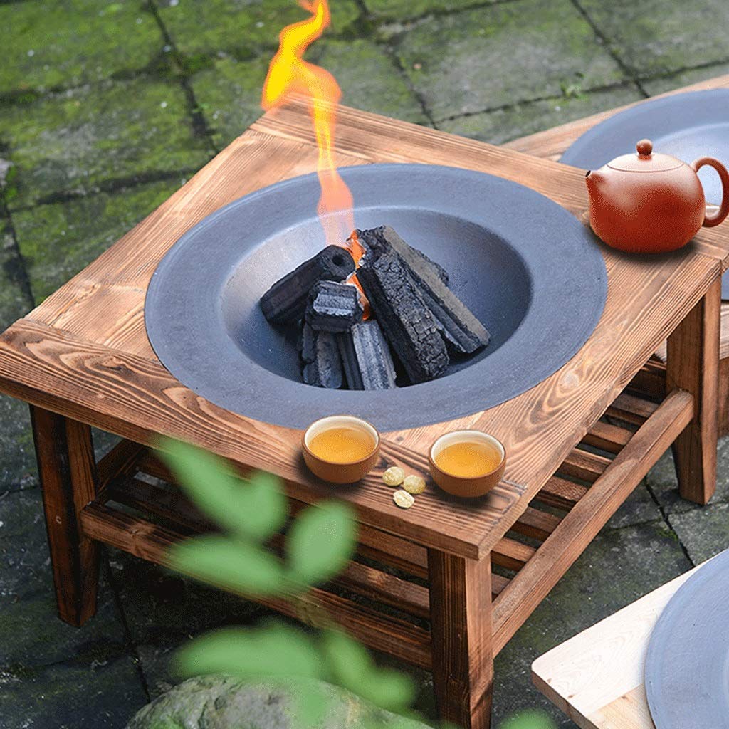 Ogród ognisko żeliwne Brazier palenisko podwórko patio ogród piec opalany drewnem grill ognisko poker na kemping piknik ognisko stal nierdzewna miska ognisko do grilla (kolor: naturalny)