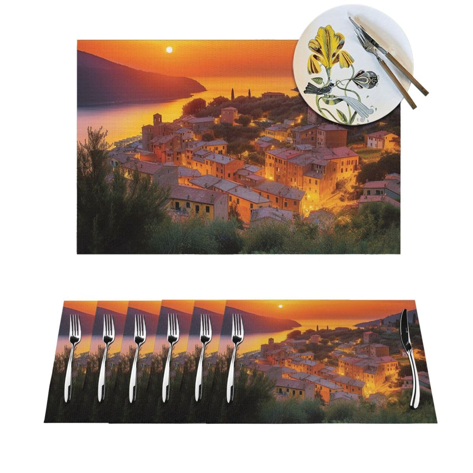 Set de table PVC tissé résistant à la chaleur lot de 6 tapis de table antidérapants