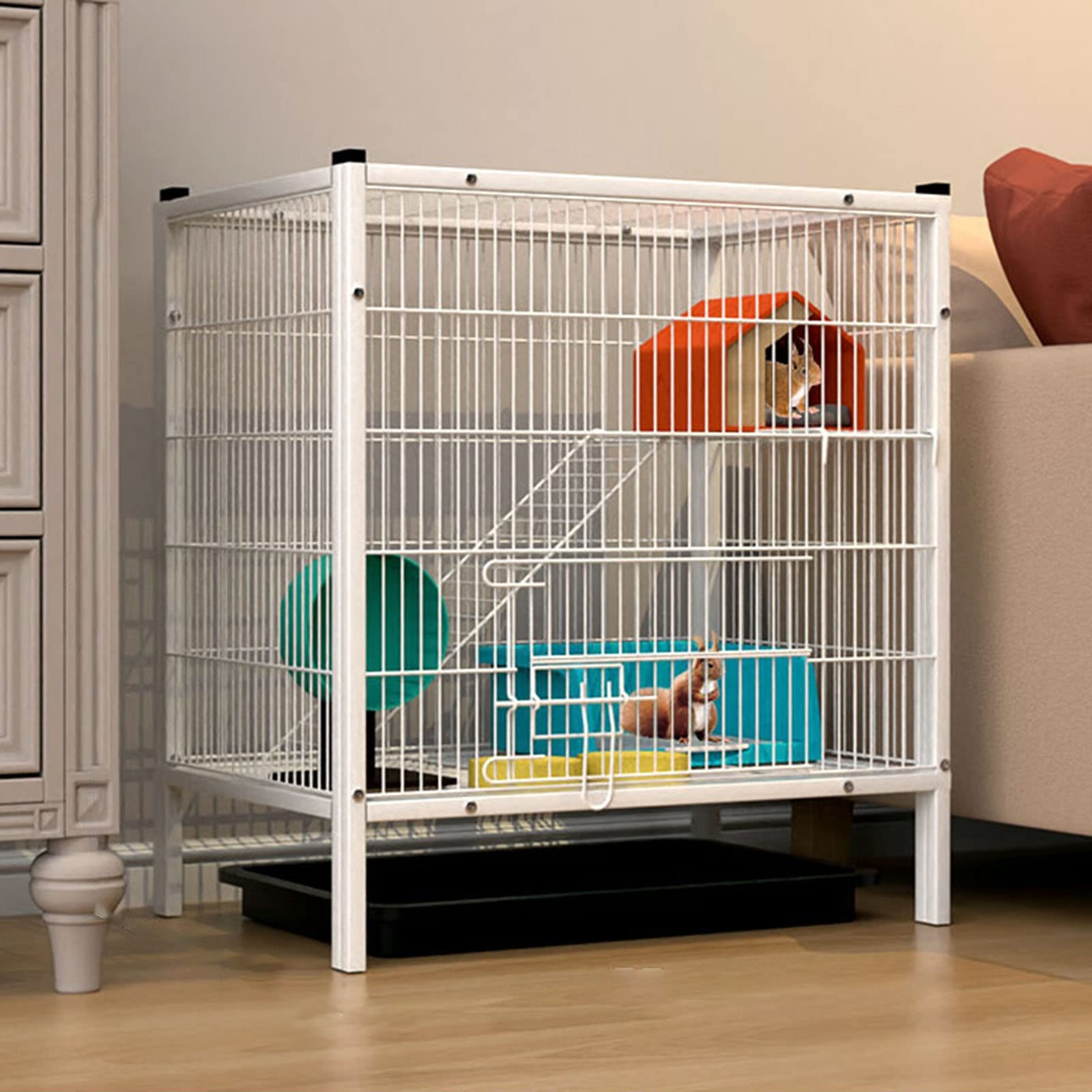 Jaula para Conejos de Interior, Jaula para Conejos, Casas y hábitats para Animales pequeños, conejera para Animales pequeños y casa de Juegos de Ejercicio, Jaula de Metal Resistente para mas