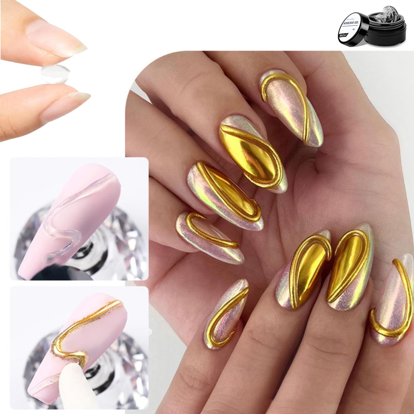2PCS 3D Nail Gel, Clear Builder Gel, Sculpture Poly Gel Hard Gel, Nail Carving Gel, Non-stick Nail Extension Gel for Nail Painting Nail Art Design, Nail Decoration Manicure Nail Salon - Image 4
