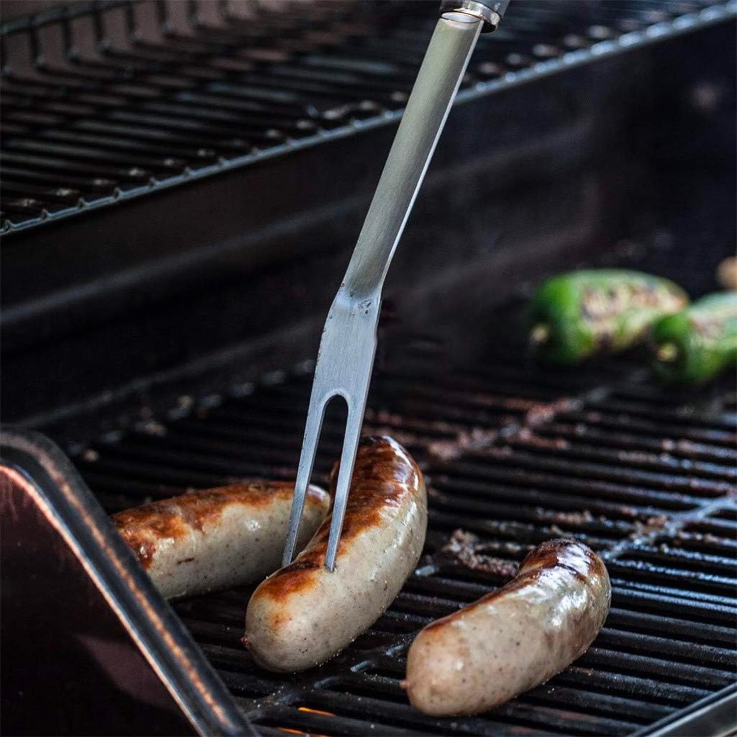 Avilia Set 3 Accessori da Barbecue in Acciaio Inox - Set Composto da Paletta, Forchetta e Pennello per Grigliare Ottimo per Organizzare Grigliare e Feste in Giardino - Ideale Anche Come Idea Regalo