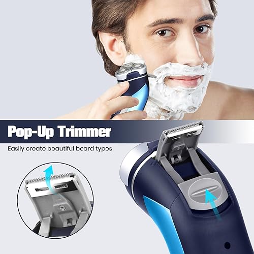 Miniatura 3 de Maquinilla de afeitar eléctrica para hombres,Afeitadoras eléctricas para hombres,Pantalla LED 100% impermeable maquinilla de afeitar inalámbrica