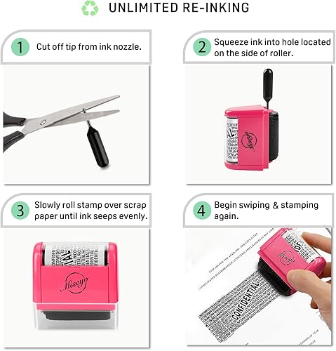 Miniatura 6 de Miseyo Protección contra robo de identidad sellos anchos y mini rodillos (melocotón) para privacidad de identificación de código de barras de datos