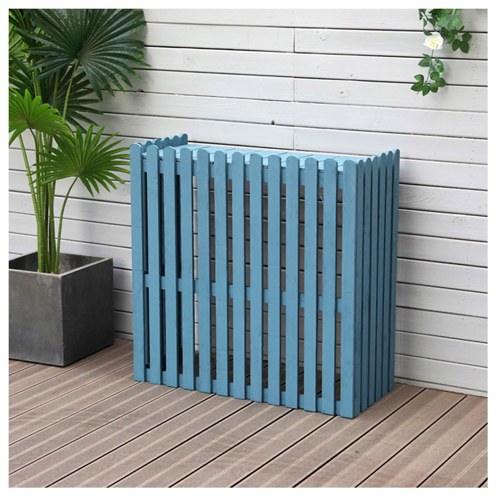 TIANQIHAO Outdoor Air Conditioner Cover - Rust-Proof Slatted Fence Screen For Garden, Balcony, And Plant Storage Protection,Blue-105x45x95cm