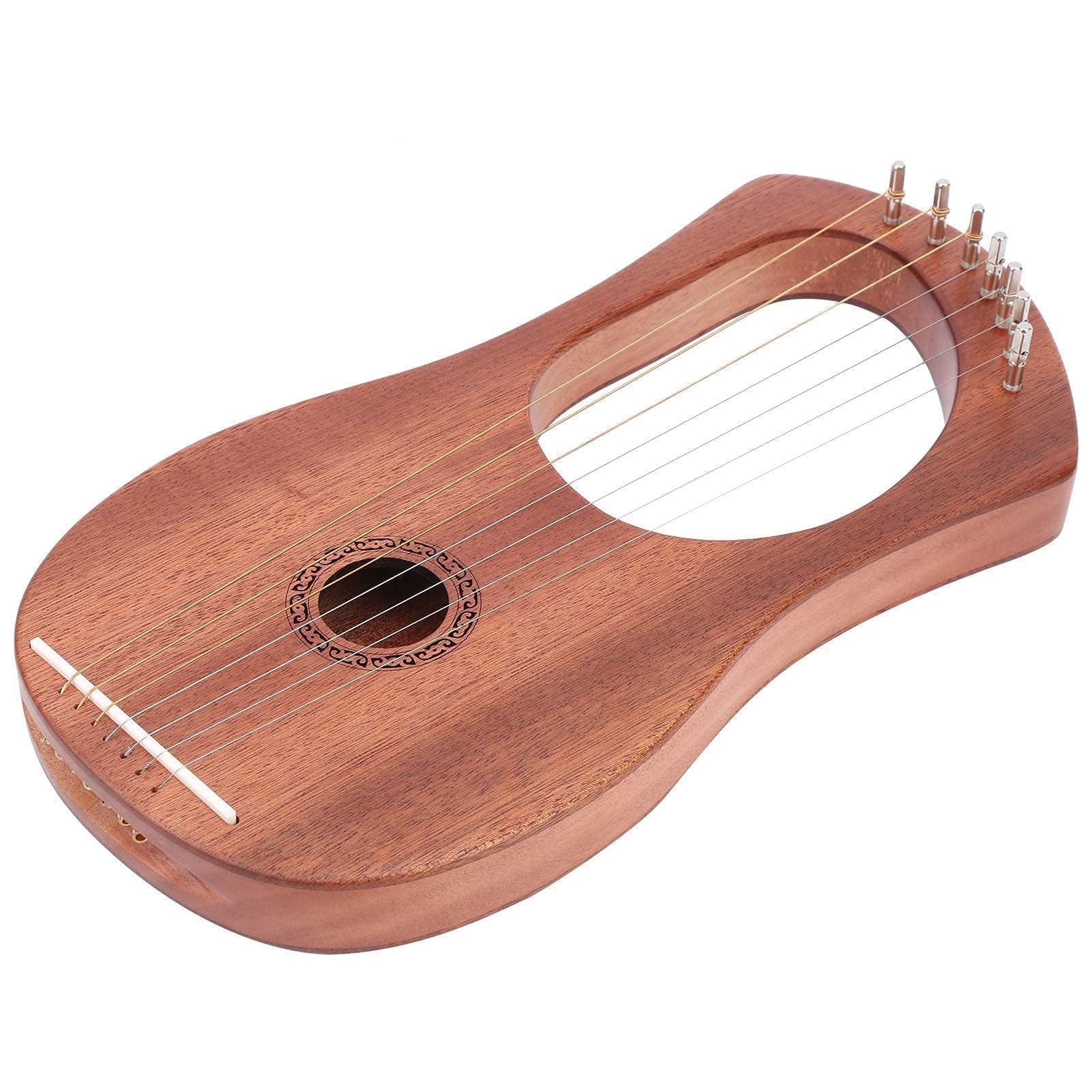 Arpa de lira Arpa peque?a port¡§¡étil Palisandro Cuerda estable duradera Llave giratoria port¡§¡étil Madera 7 Instrumento de Arpas Instrumentos de cuerda