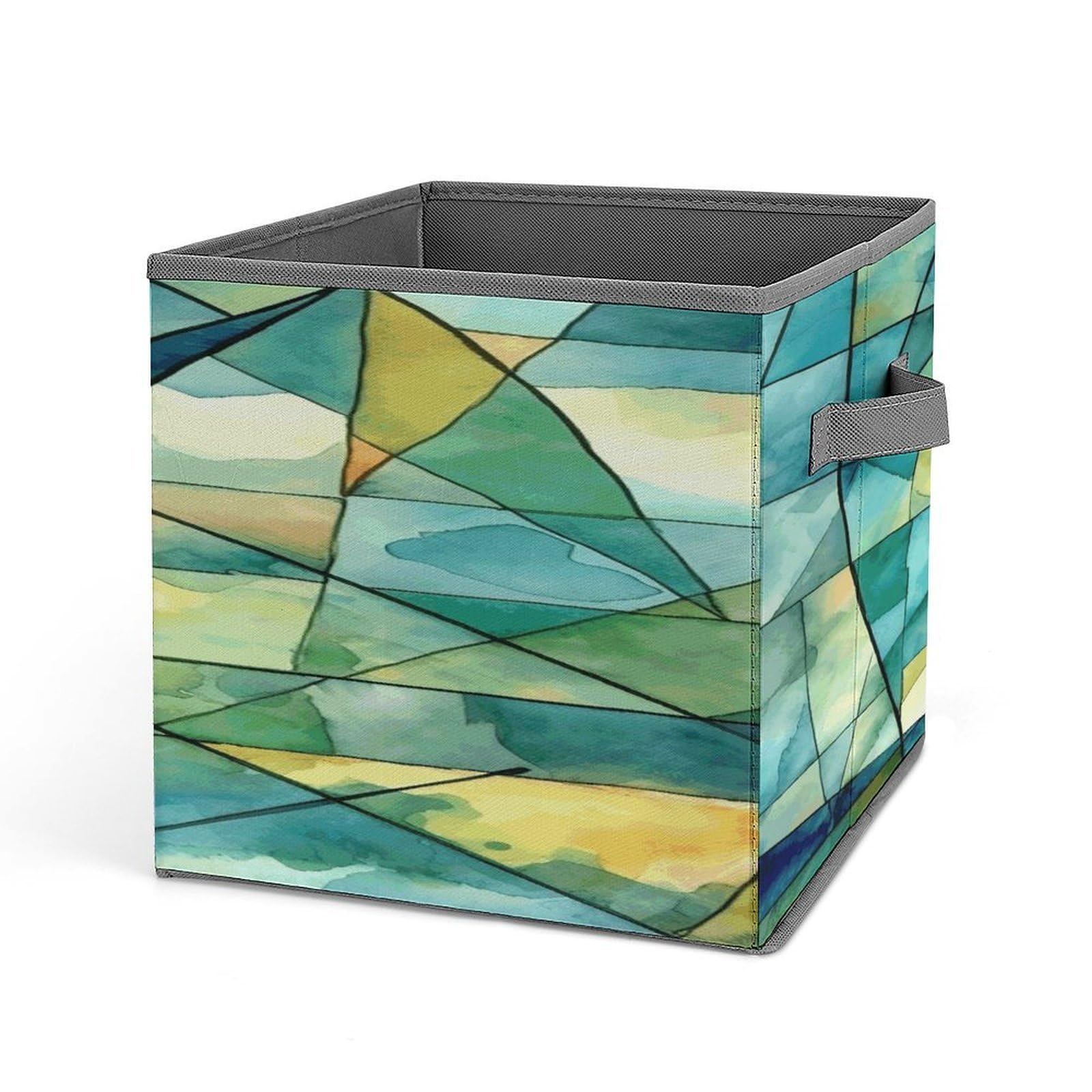 Fekiloot Style Green Geometric Pattern Storage Bins Storage Baskets
