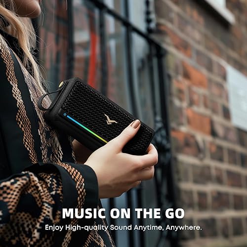 Miniatura 6 de Altavoces Bluetooth, altavoz retro inalámbrico portátil de 40 W pico, IP67 impermeable, emparejamiento TWS, graves adicionales activos, altavoz