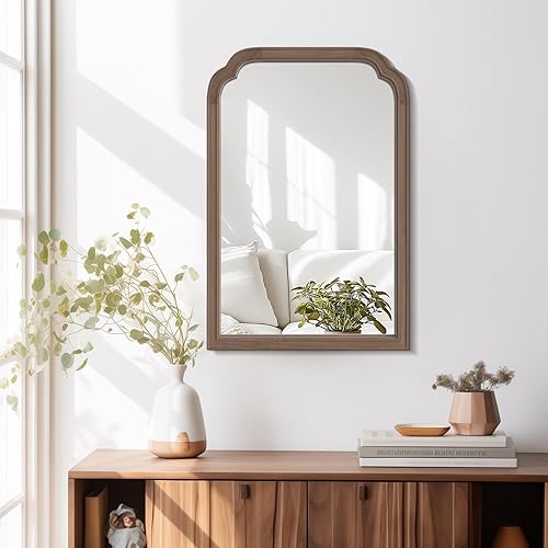 Vista 66 de WallBeyond Espejos de baño de madera para montar en la pared, espejos de pared con marco de madera rústica de 16 x 20 pulgadas, espejos de pared