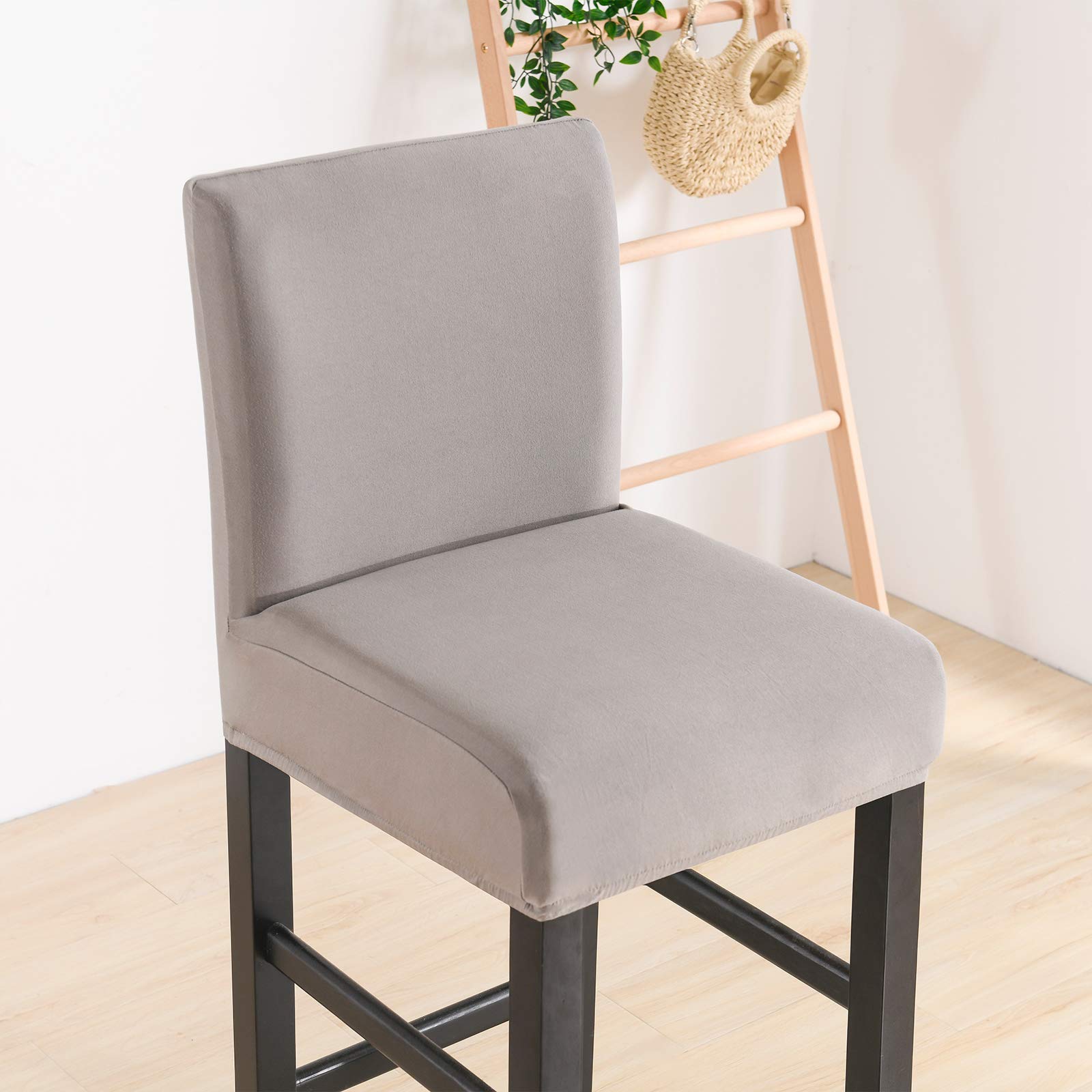 Housse de chaise haute extensible bleue protège-chaise de salle à manger x2
