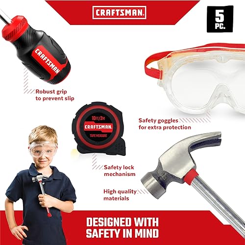 Miniatura 6 de Caja de herramientas+juego 4-5 piezas PH Mini destornillador, Mini destornillador plano, cinta métrica, gafas de seguridad, caja de herramientas