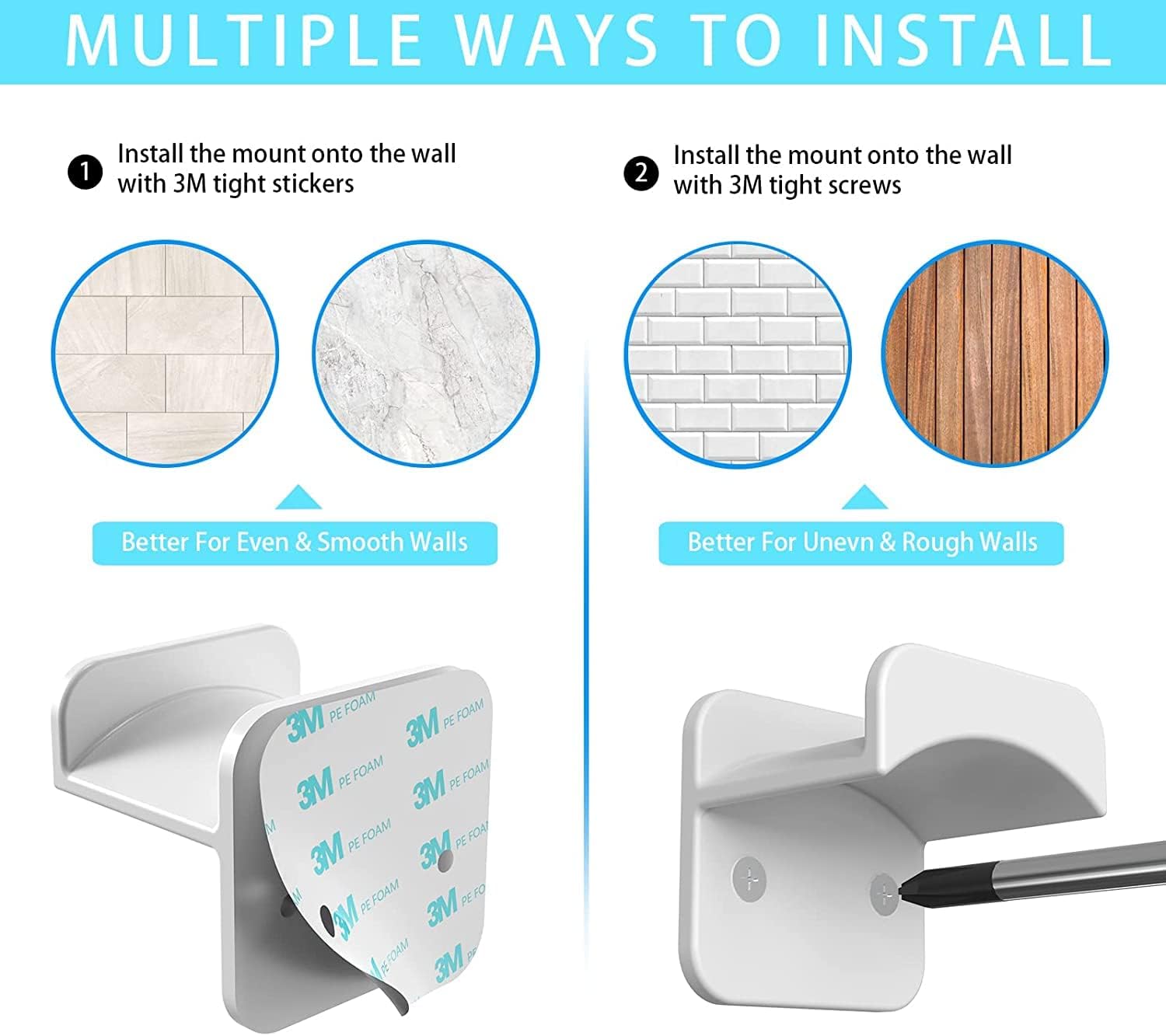 ICERO Adhesive Hat Hooks for Wall (16-Pack) - Hat Rack for Disney Ears - No Drilling, Sticking Them up Or Places to Drill for a Fixture - Strong Hold, Hat Hangers for Wall - White
