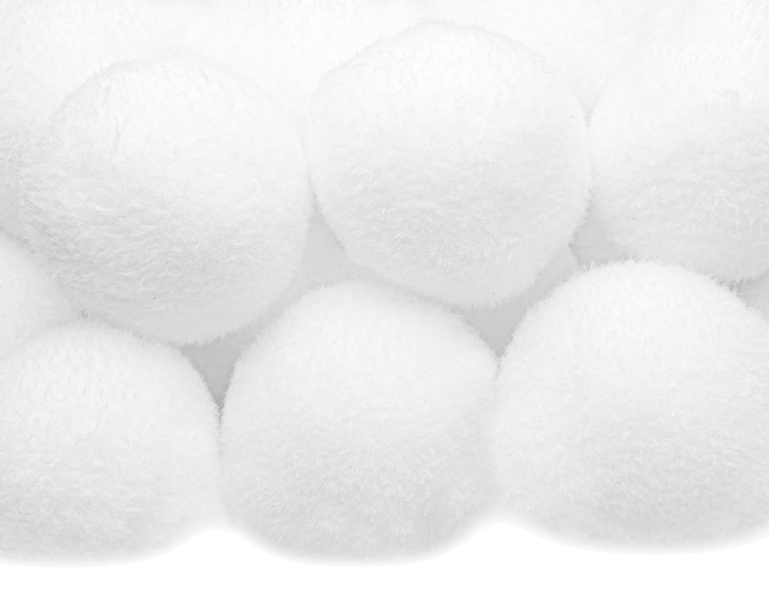 Set 24 Pompon Tessile &Oslash;37mm Bianchi - Per Decorazione, Hobby Creativo, Merceria