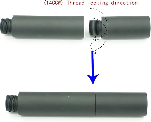 Miniatura 3 de 14mm CCW a 14mm CCW 0.8" 2.4" 4.8" 7.1" Diámetro exterior 0.75" (19mm) Tubo negro M14x1 con rosca izquierda Extensiones Accesorios Cuatro piezas