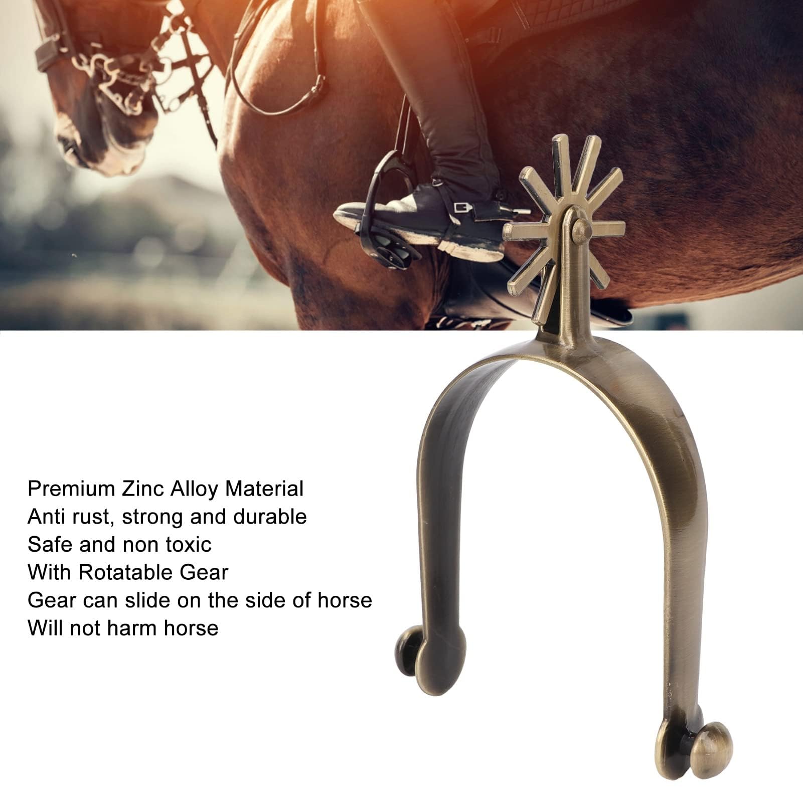 Speroni per Stivali da Cavallo, speroni da Cavallo Vintage Occidentali in Lega di Zinco con Accessori per Equitazione da Uomo