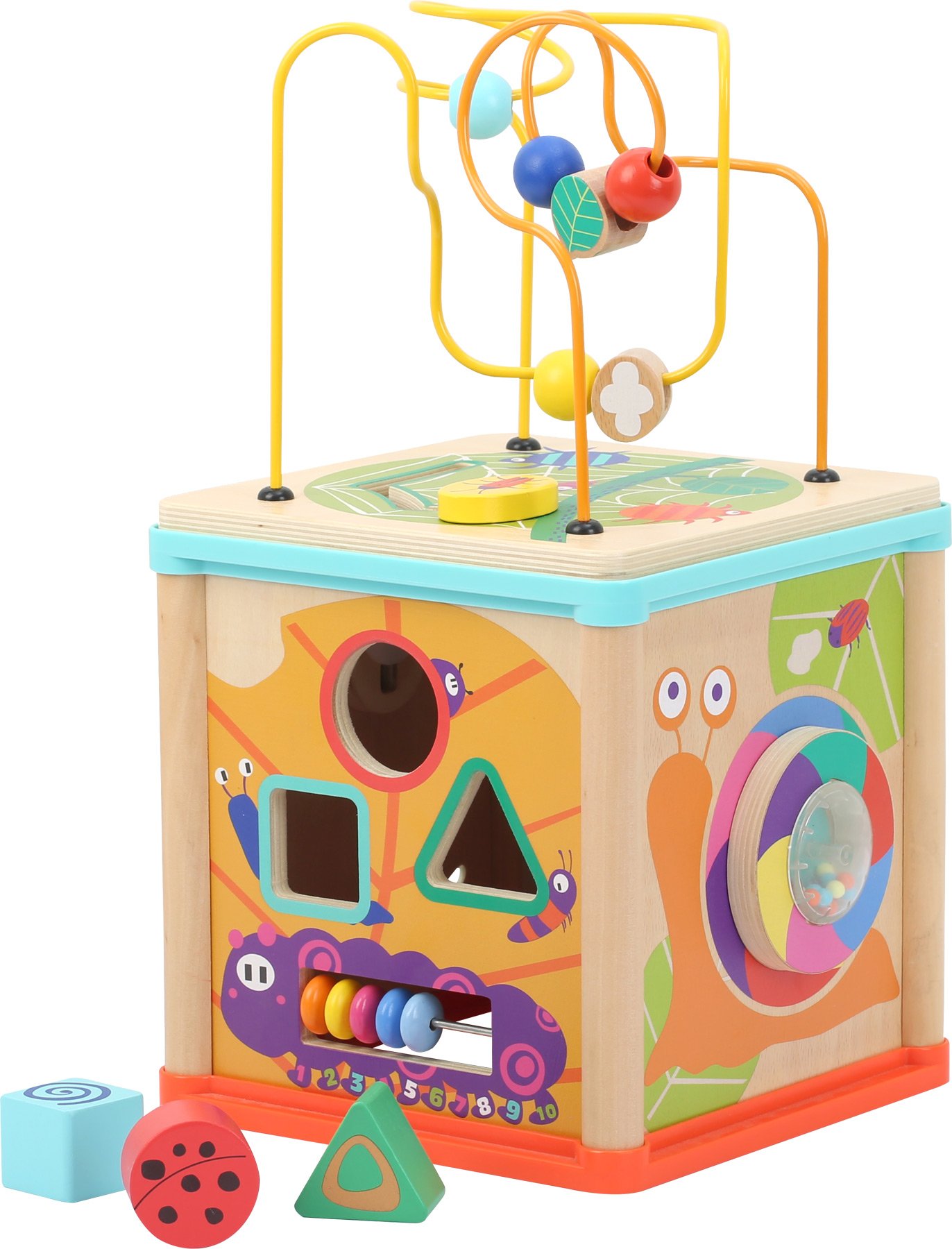 Small Foot- Animale Dado Motorio con Un Divertimento Multifunzionale su 5 Lati, Multicolore, 20 x 20 x 20 centimtres, 10622