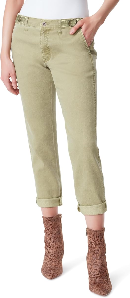 Jessica Simpson Women's Mika Bestie Chino Slim Ankle with Adjustable Waistband Standard