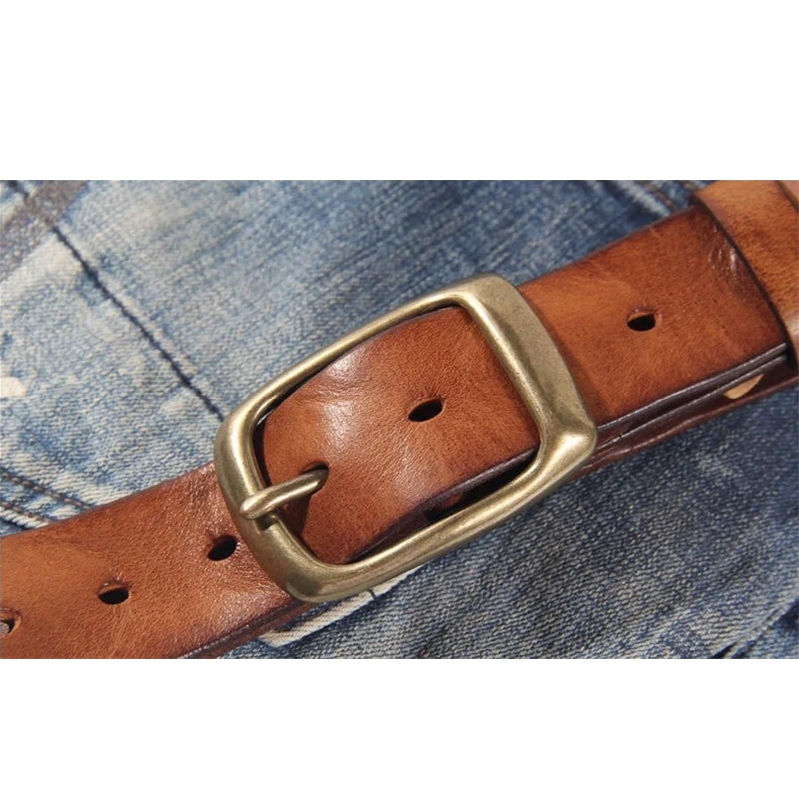 Leder Retro Handgemachte Kupfer schnalle herren gürtel Gürtel Jeans Breite