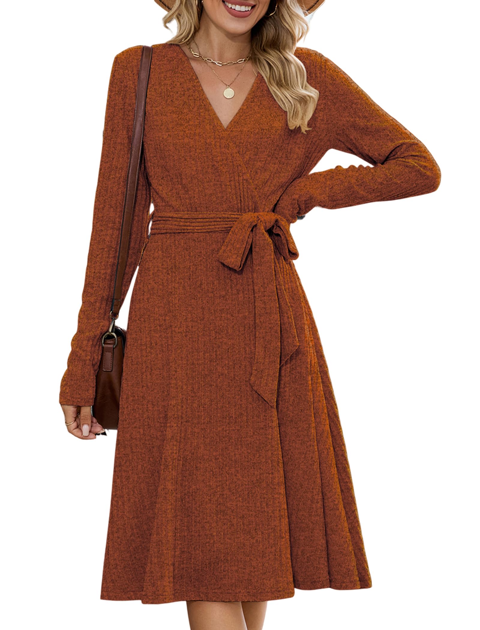 ZAFUL Women's 2026 Casual V Neck Long Sleeve Wrap...