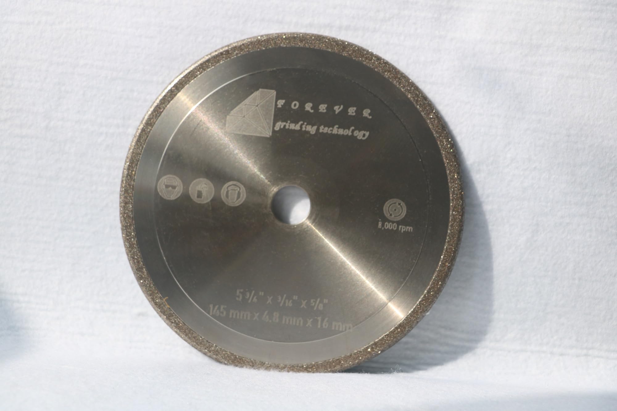Ściernica do piły łańcuchowej CBN, średnica 14,5 cm, grubość 0,48 cm, trzpień 1,58 cm do łańcuchów pił łańcuchowych HSS o skoku 0,95 cm i 1,02 cm (14,5 cm x 0,48 cm x 1,58 cm)