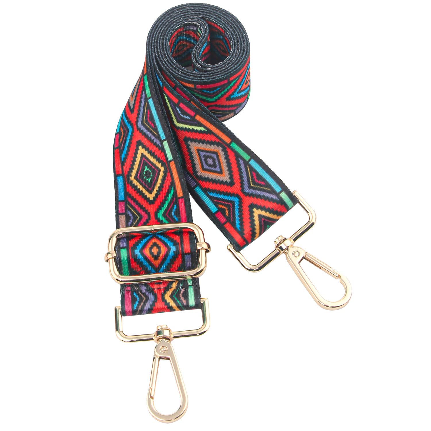 chushui Replacement Purse Strap,Wide Adjustable Crossbody Shoulder Straps for Handbags,Colorful Rhombus