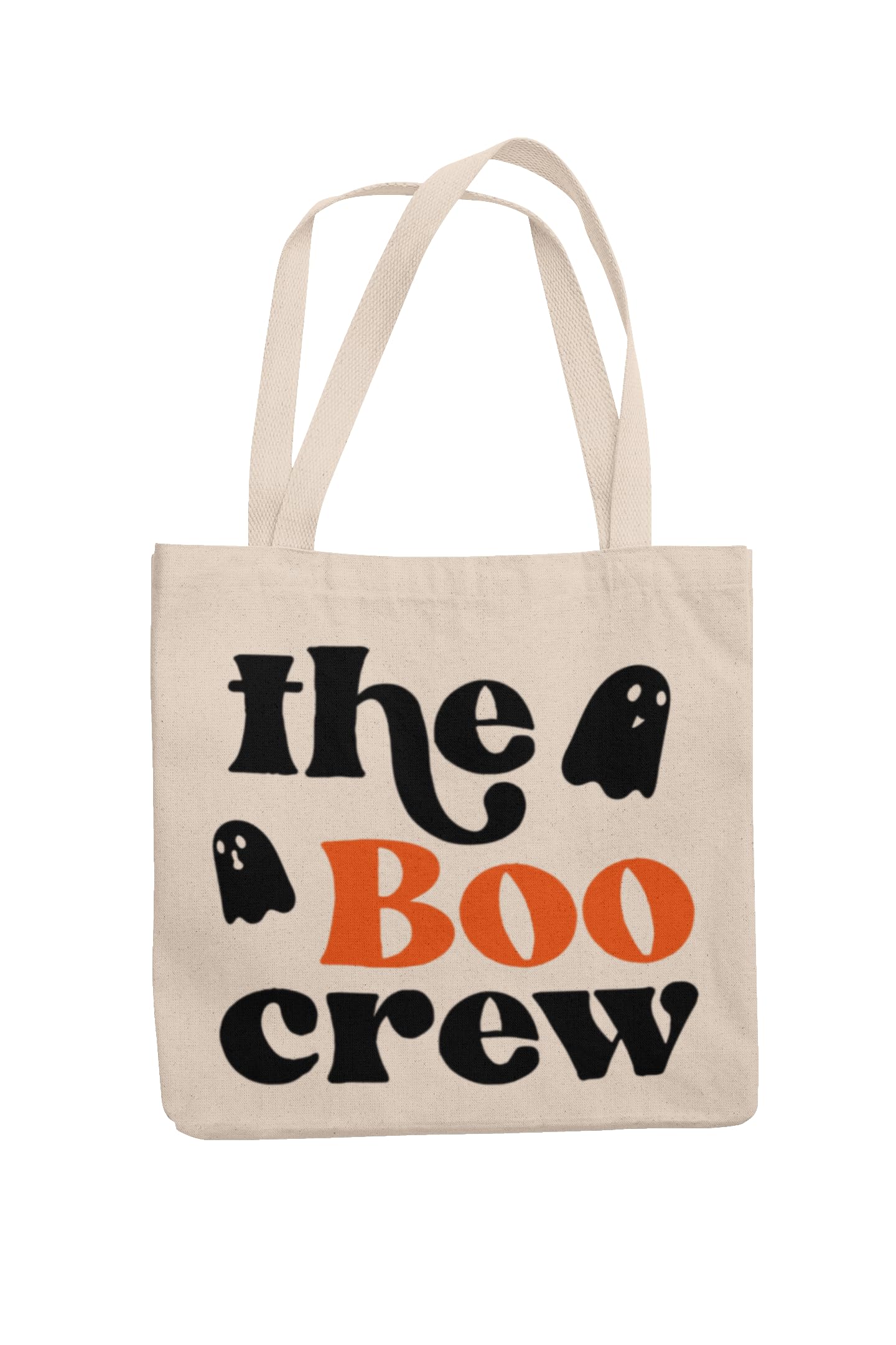 The BOO Crew - Funny Ghost Halloween Themed Tote Bag (Natural)