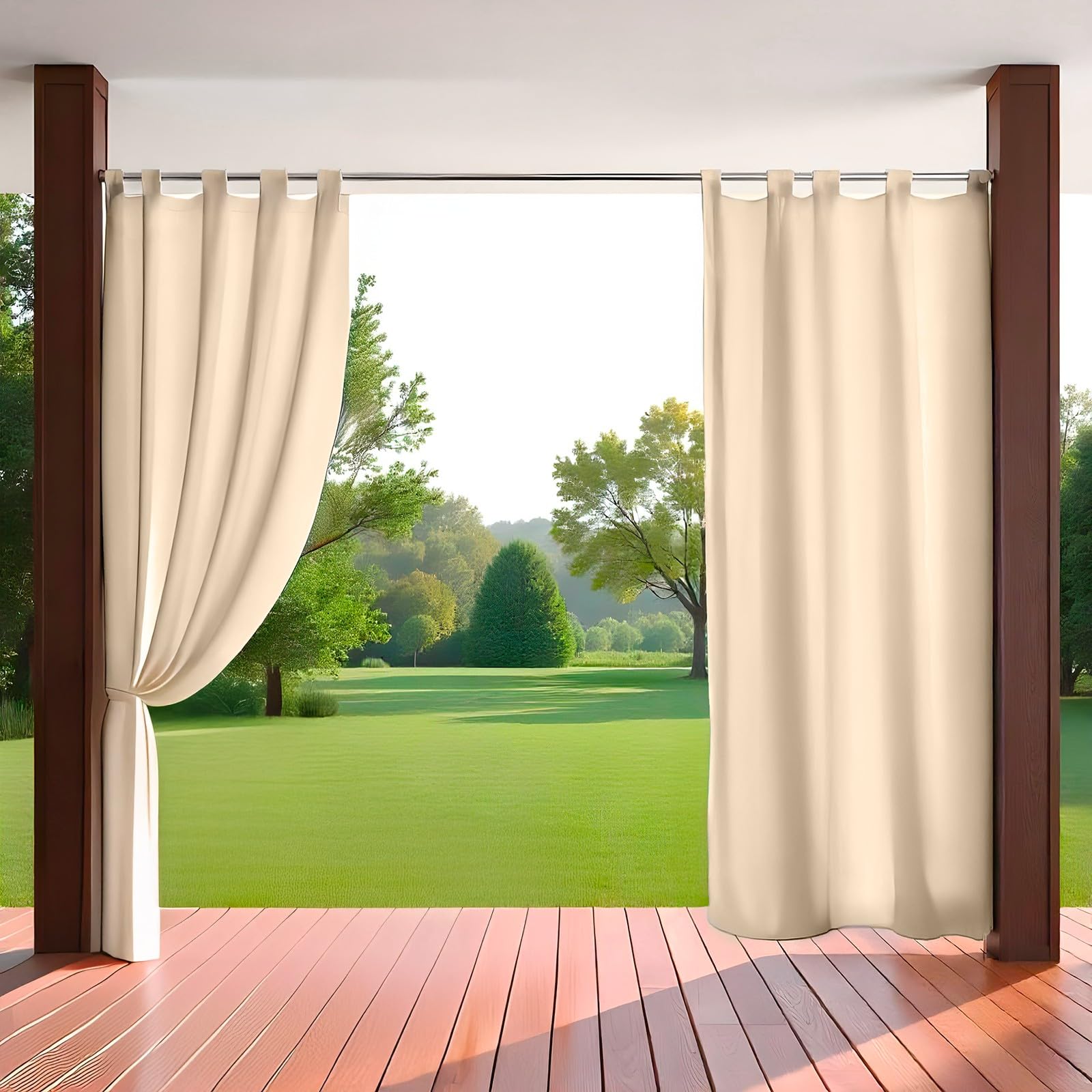PARAMAISON Tenda Idrorepellente Esterno Forsta 150x200 cm, Bretella con Stretch, Fermatenda, Poliestere, Protezione Solare, Gazebo | Beige