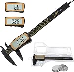 Digital Caliper, Caliper Measuring Tool with Large Screen, Electronic Vernier Caliper Inch/Metric Conversion, 0-6 Inch/150mm, Carbon Fiber, Auto-Off, Precision Measuring Tool