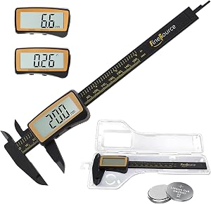 Digital Caliper, Caliper Measuring Tool with Large Screen, Electronic Vernier Caliper Inch/Metric Conversion, 0-6 Inch/150mm, Carbon Fiber, Auto-Off, Precision Measuring Tool