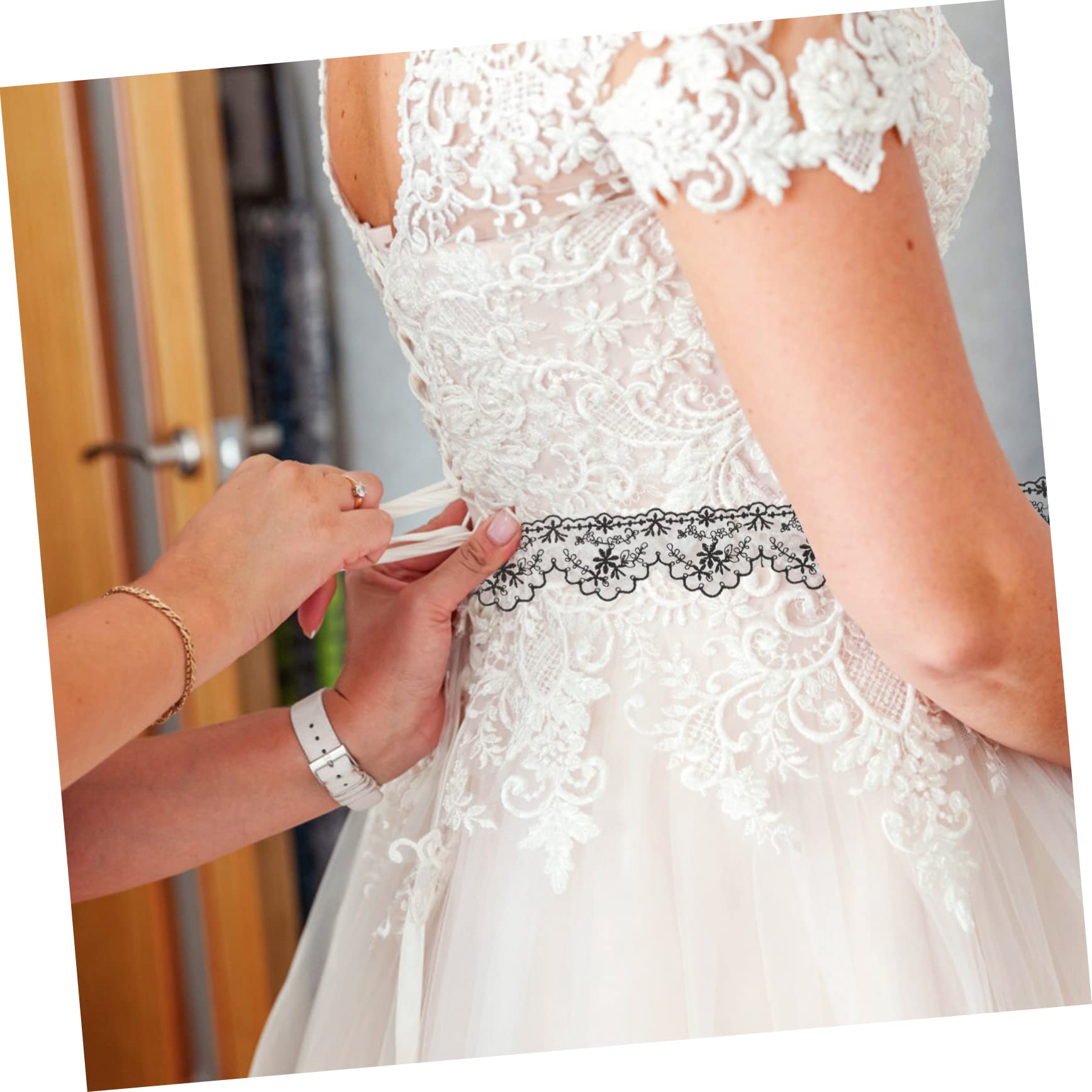EXCEART 4 Rollos De Encaje Retro Vestidos Decoración De La Mano Traje Ropa Ajuste Cinta Borla Cadena Fibra Flecos Ajuste Decorativo Vestido Tela Ropa Delicada Ajuste De Tela Para