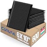 GSSUSA Black Bubble Mailers 6x10 Small Padded Envelopes 600 Pack,Strong Adhesion Bubble Mailer Self-Seal Bubble Envelopes for Small Business
