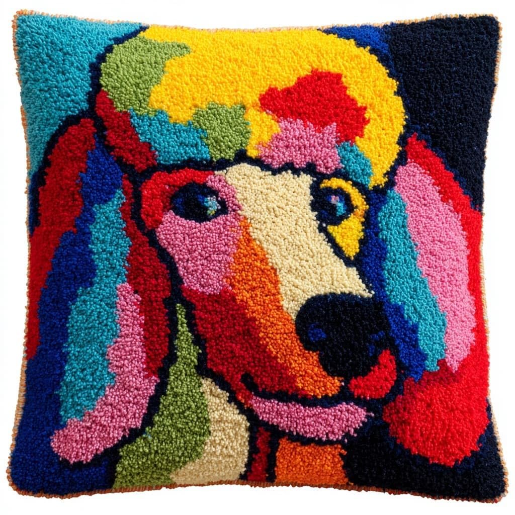 Henypt Cushion Latch Hook Kit,Crochet Kits Dog